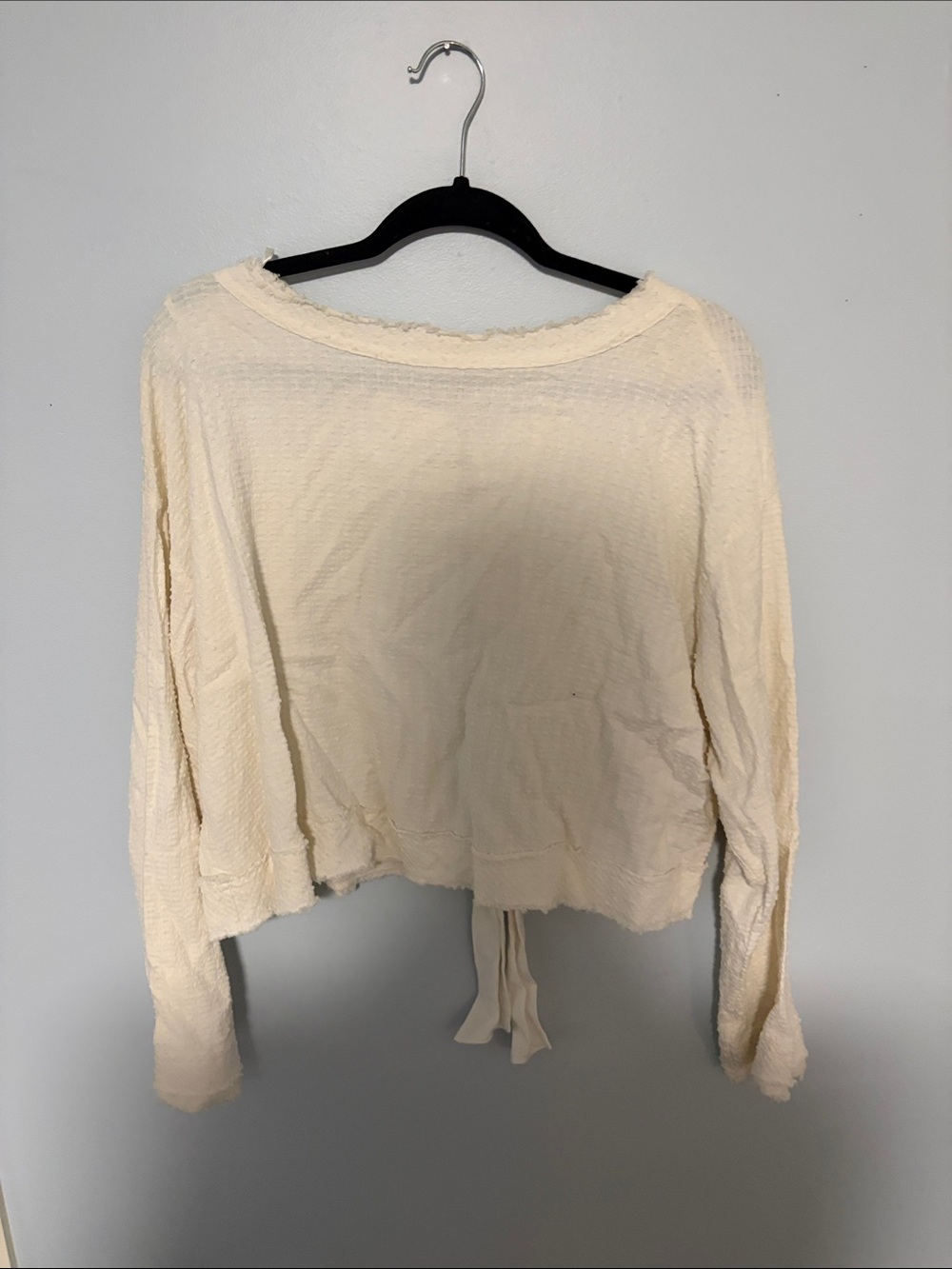 Cream Long-Sleeve Lightweight Women's Top